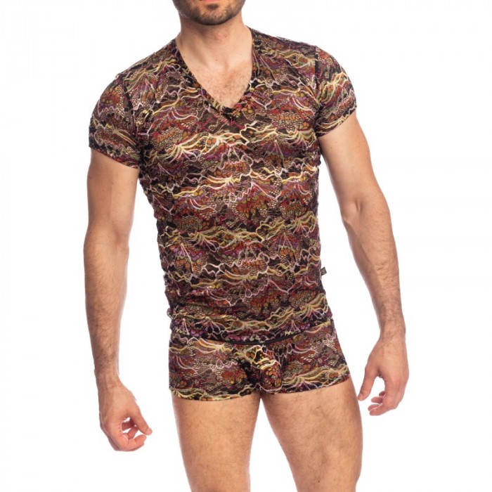 Kurze Ärmel der Marke L HOMME INVISIBLE - Opulento T-Shirt mit V-Ausschnitt L Homme Invisible - Ref : MY73 OPU 001