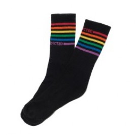 Addicted Rainbow Socks - Black