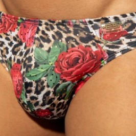 Slip der Marke ES COLLECTION - Bikini roses - Noir - Ref : UN615 C10