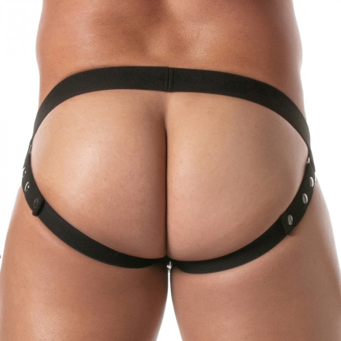 Jock strap de la marque TOF PARIS - Jockstraps à Boutons-Pression Vinyl Tof Paris - Noir - Ref : TOF497N