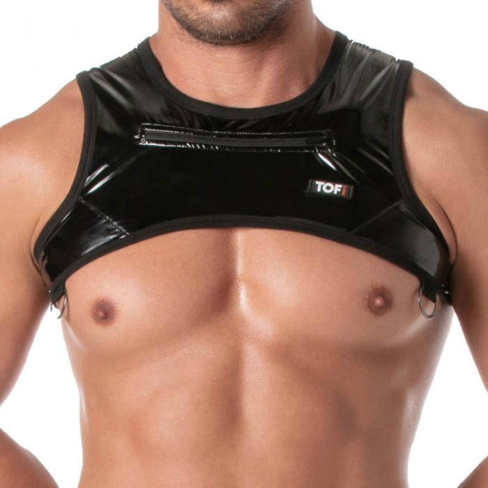 Harness of the brand TOF PARIS - Zippered Harness Vinyl Tof Paris - Black - Ref : TOF501N