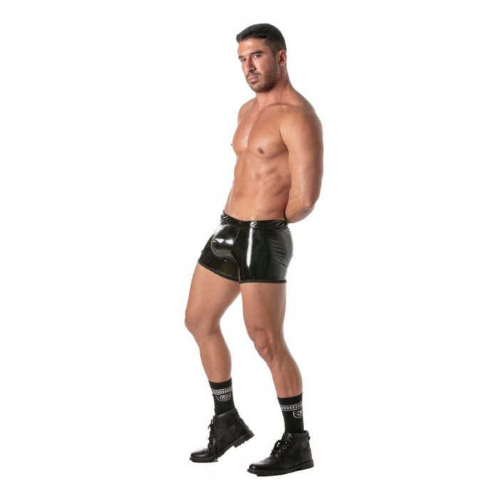 Boxershorts, Shorty der Marke TOF PARIS - Push Up Boxershorts mit Reißverschluss Vinyl Tof Paris - Schwarz - Ref : TOF494N