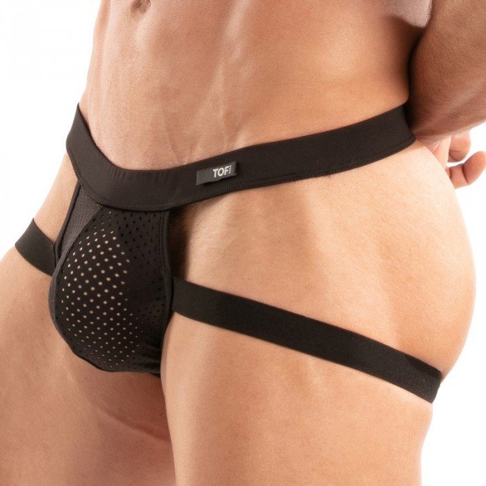 Suspensorios de la marca TOF PARIS - Jockstrap Temptation de microfibra Tof Paris - Negro - Ref : TOF524N