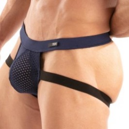 Cinturino Jock del marchio TOF PARIS - Jockstrap Temptation de microfibra Tof Paris - Blu Marino - Ref : TOF524BM