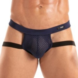 Jock strap de la marque TOF PARIS - Jockstrap Tentation en Microfibre Tof Paris - Bleu Marine - Ref : TOF524BM