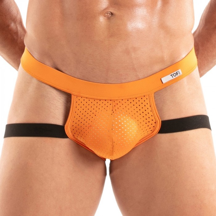 Cinturino Jock del marchio TOF PARIS - Jockstrap Temptation de microfibra Tof Paris - Arancione - Ref : TOF524O