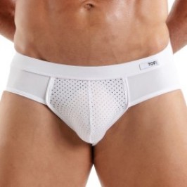 Slip de la marca TOF PARIS - Calzoncillo de microfibra Tentation Tof Paris - Blanco - Ref : TOF522B