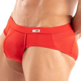 Slip de la marca TOF PARIS - Calzoncillo de microfibra Tentation Tof Paris - Rojo - Ref : TOF522R