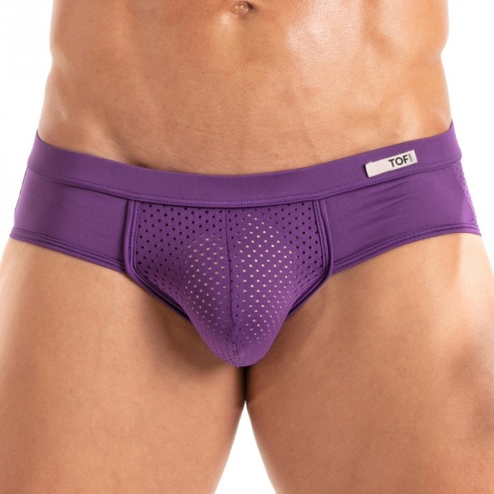 Slip, Tanga de la marque TOF PARIS - Slip Tentation en microfibre Tof Paris - Violet - Ref : TOF522V