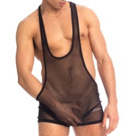 Body del marchio QURIOSÉ - Sheer sensations - Body Singlet Quriosé - Ref : BD02 MES BLK