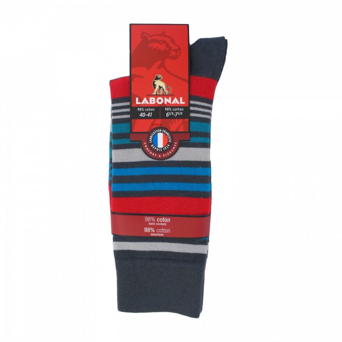  Chaussettes Rayures colorées Béton - LABONAL 34377 3040 