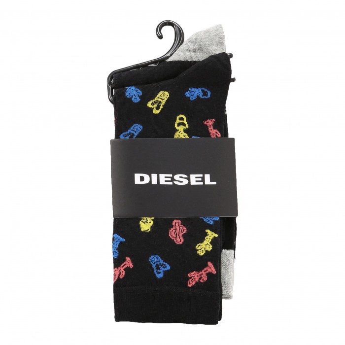  SKM-RAY-TWOPACK - Chaussettes Ray ( Lot de 2 ) noir - DIESEL 00SAYH-0EASZ-E3829 