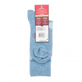  MI-CHAUSSETTES Intarsia effet mouliné coton - Sans couture - bleu - LABONAL 34768 1300 