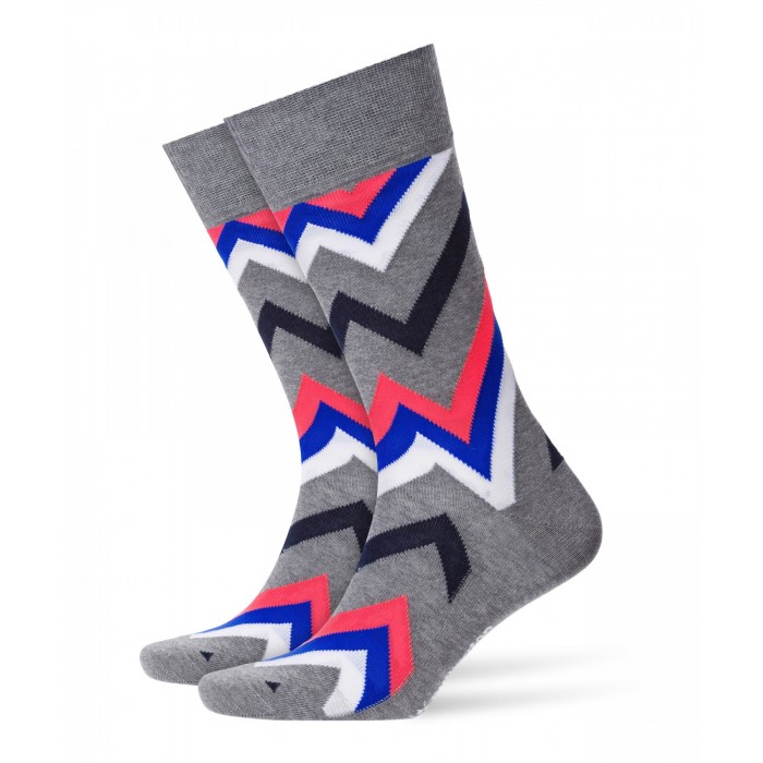  Chaussettes Stripe Zig Zag gris - BURLINGTON 20573-3390 