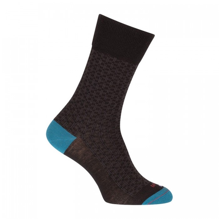  Chaussettes Bicolores quadrillage Laine Noir - LABONAL 38988 8017 