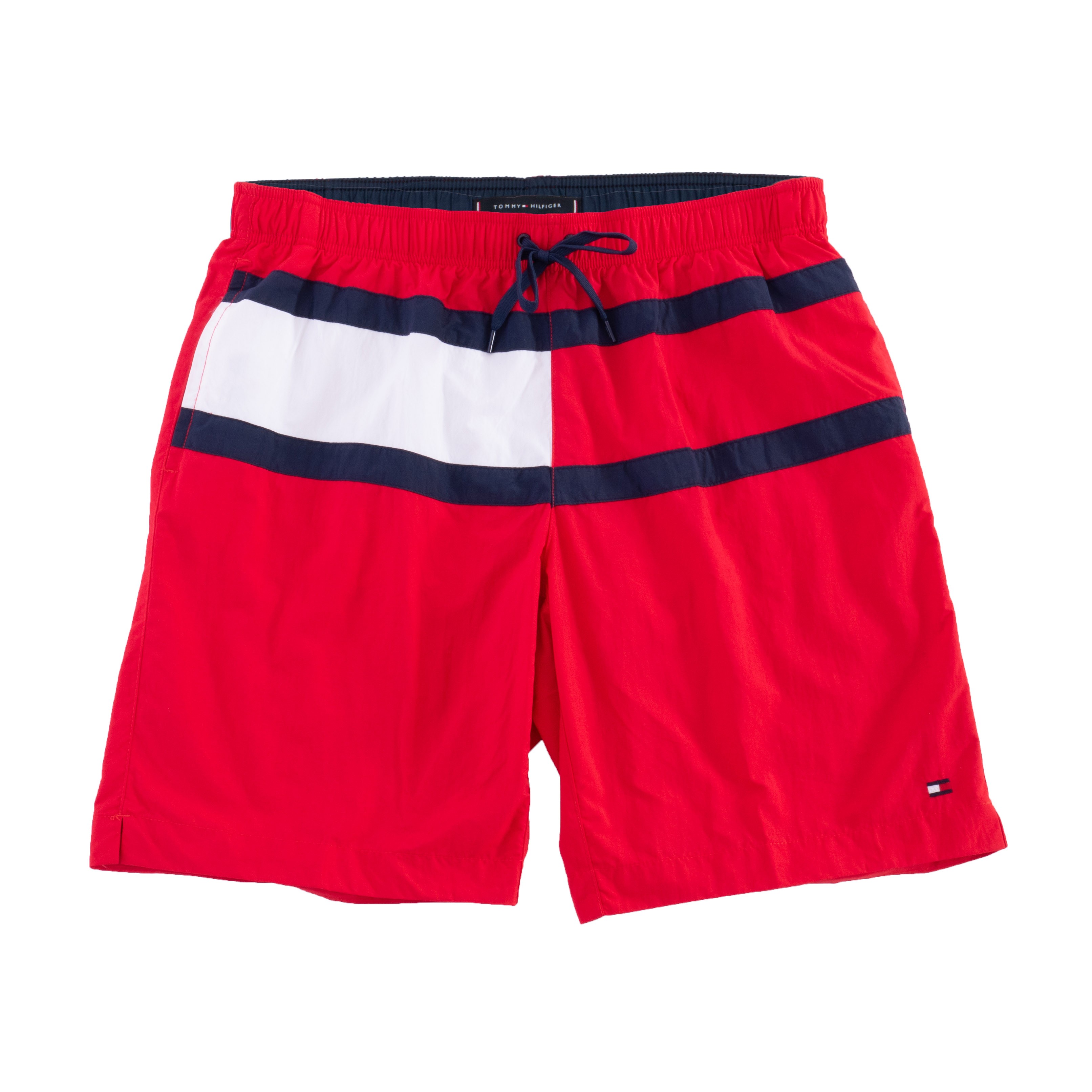 Large size Swim shorts Tommy medium drawstring flag - red: Swim sho