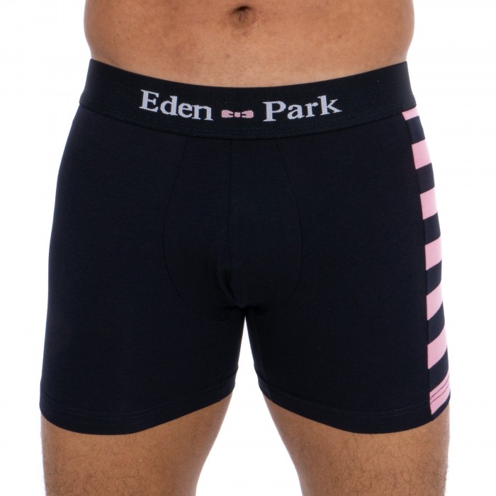  Lot de 2 boxers rayé rose et uni - EDEN PARK E658G19-E83 