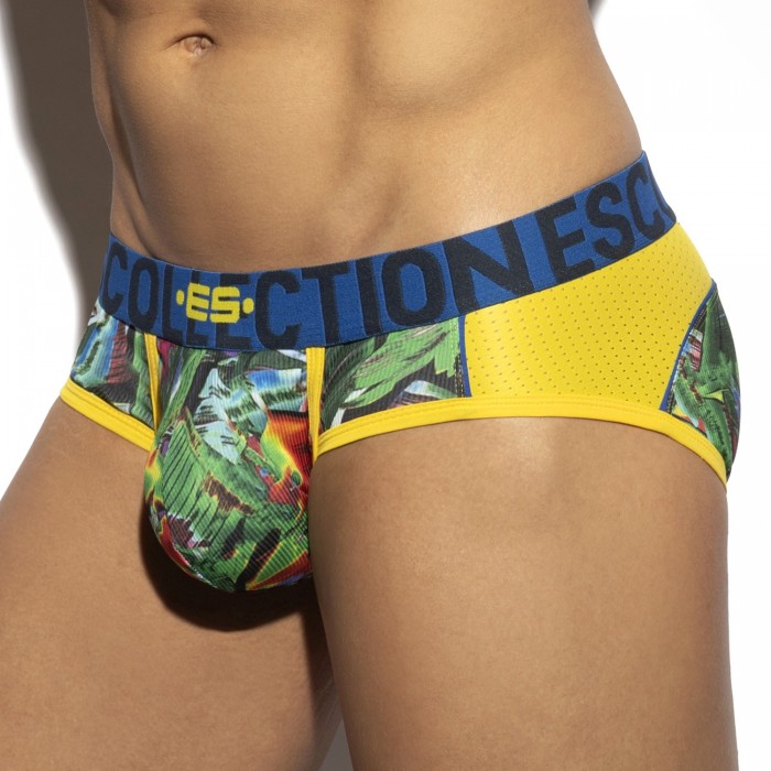  Slip Floral mesh - jaune - ES COLLECTION UN417-C03 