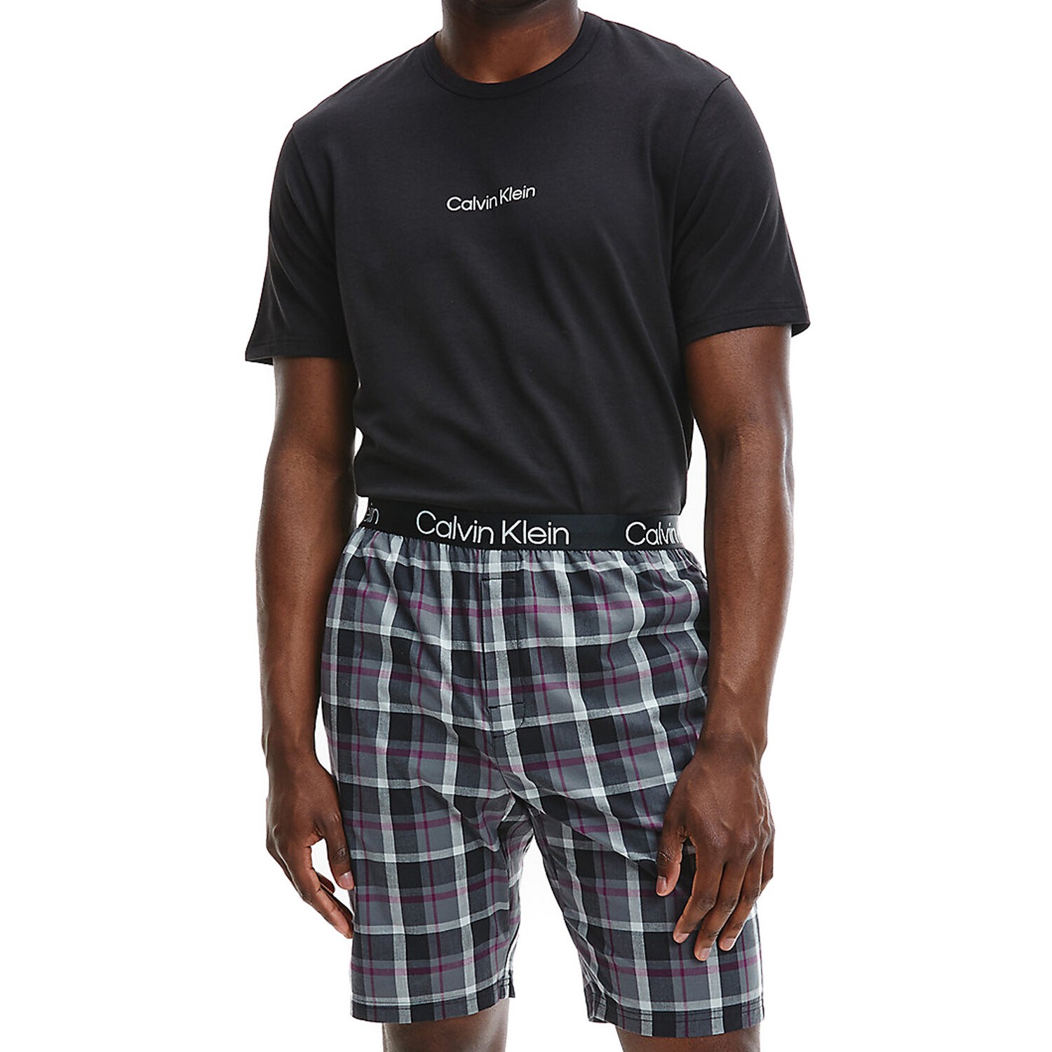 Shorts Pyjama Modern Kurzer Schlafanzug : Set schwarz Structure 