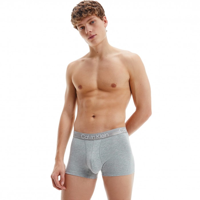  Set di 3 Boxer Modern Structure - grigio, nero e uva rossa - CALVIN KLEIN NB2970A-1RM 