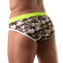  Slip de bain taille basse Iconic - camouflage kaki - TOF PARIS TOF206K 