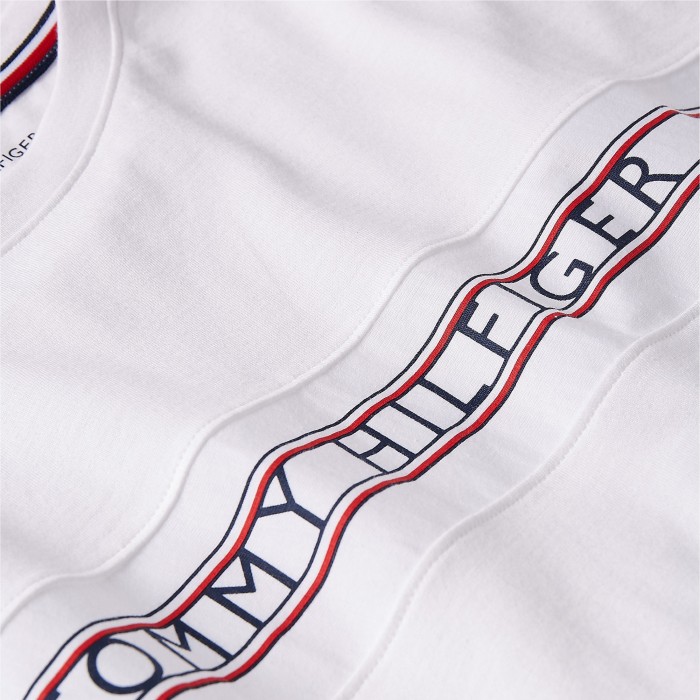 Tommy Signature Tape Logo T-Shirt white: Tshirts - for man brand