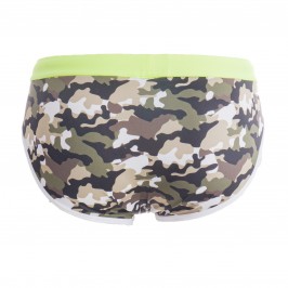  Slip de bain taille basse Iconic - camouflage kaki - TOF PARIS TOF206K 