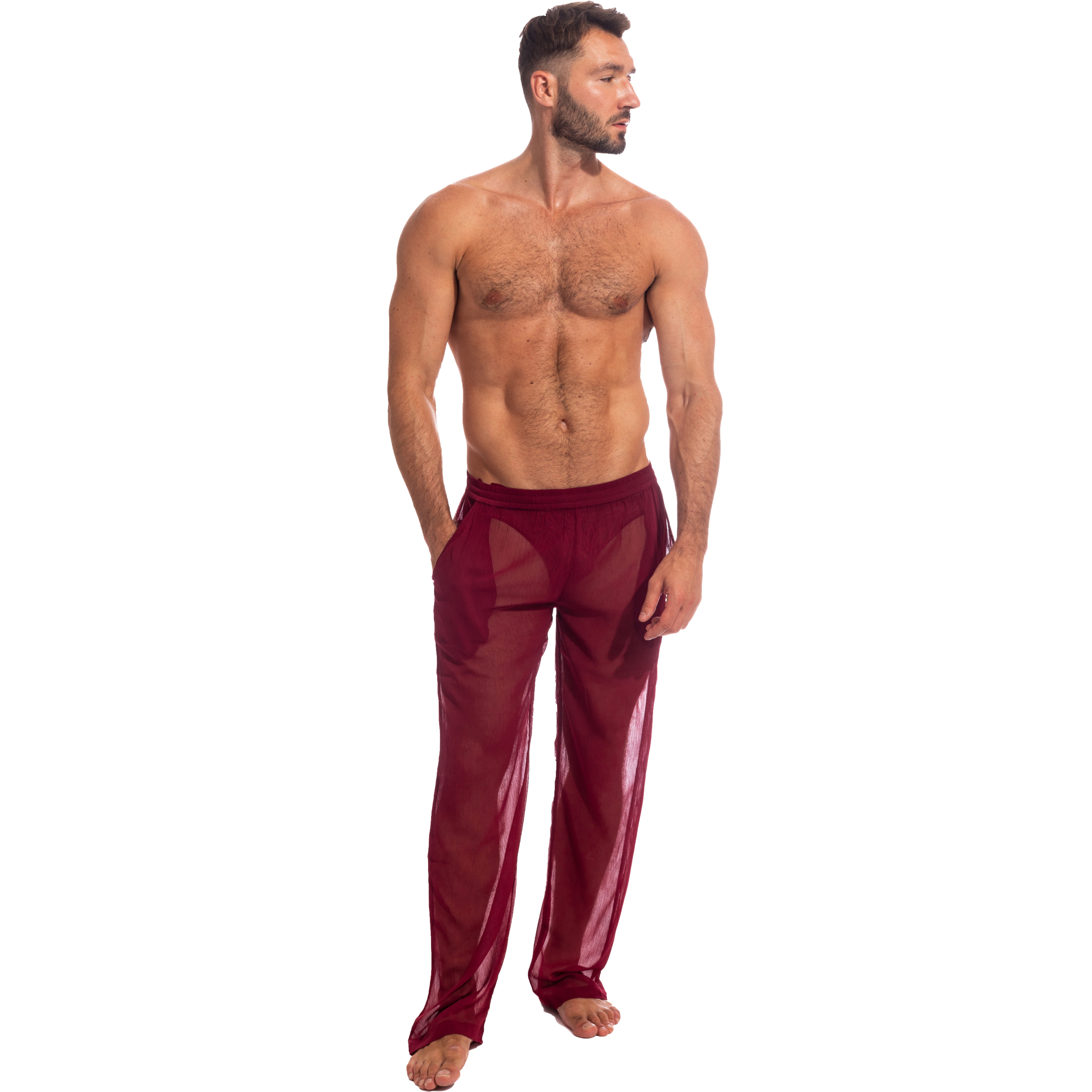 Chantilly - Red transparent trousers: Shorts and indoor pants for m