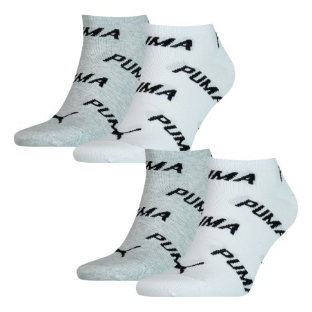 Set von 2 Paar Sneaker Socken mit PUMA Logo weiB und grau Packs