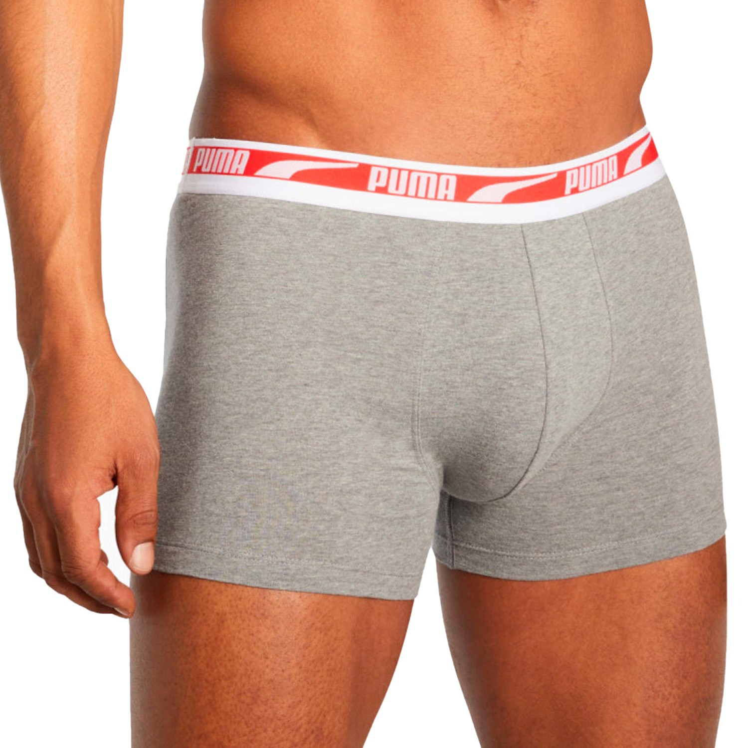 Set of 2 man logo PUMA and Multi grey boxers Packs - for red