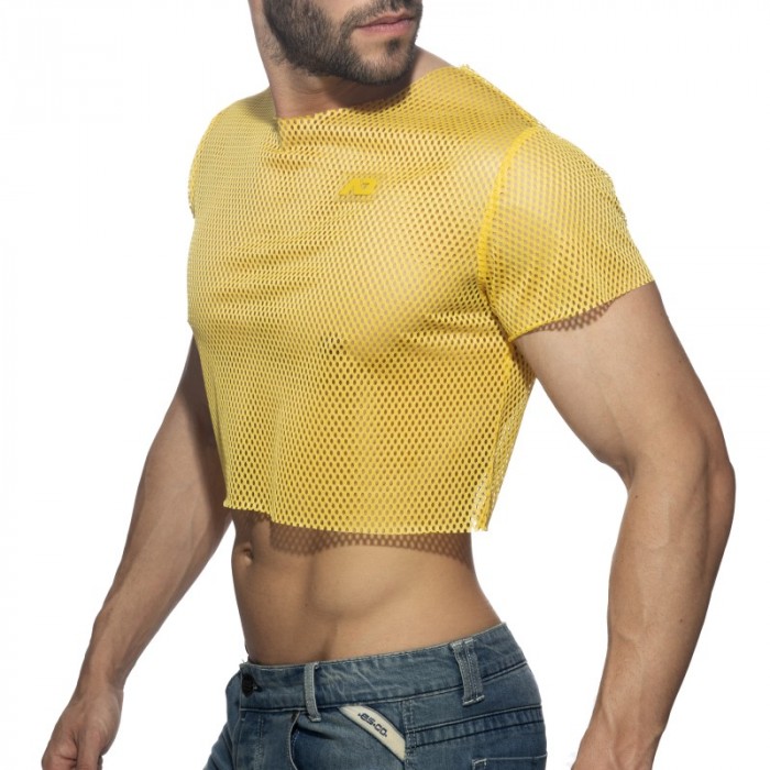 Maniche del marchio ADDICTED - Mesh crop top - giallo - Ref : AD1189 C03