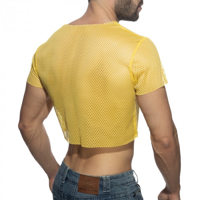 Maniche del marchio ADDICTED - Mesh crop top - giallo - Ref : AD1189 C03