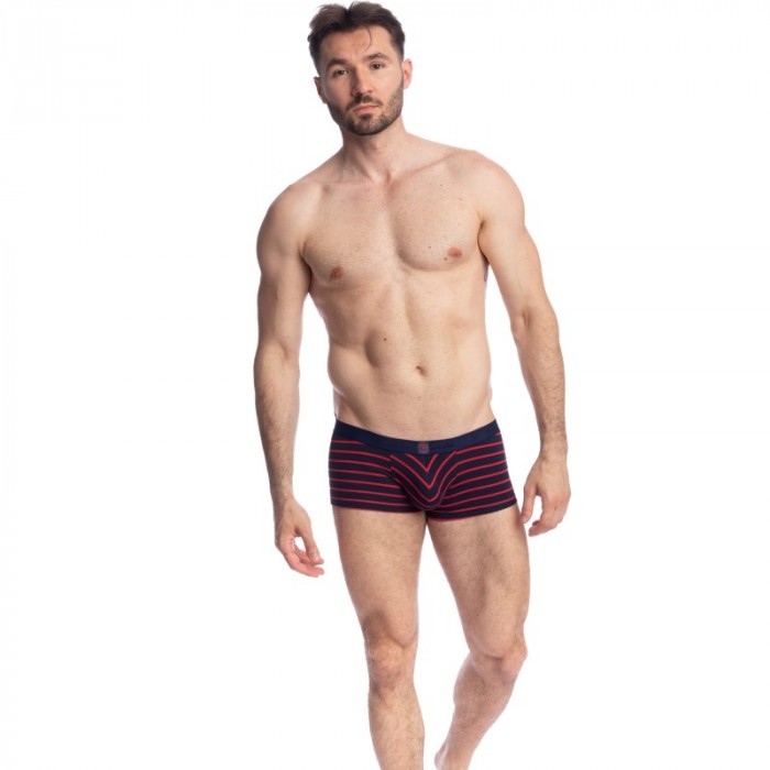 Boxershorts, Shorty der Marke L HOMME INVISIBLE - Querelle de Brest - Hipster Push-Up marineblau und rot - Ref : MY39 QDB 949