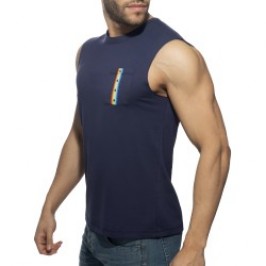 Tank top of the brand ADDICTED - Tank top RAINBOW TAPE - navy - Ref : AD992 C09